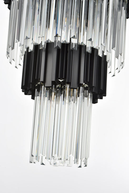 Elegant Lighting Willow 39 Light Pendant D48 Inch H79 Inch L45 Black in Black and Clear Finish Model: 3400GR48BK