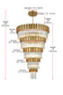 Elegant Lighting Willow 39 Light Pendant D48 Inch H79 Inch L45 Satin Gold in Satin Gold and Clear Finish Model: 3400GR48SG
