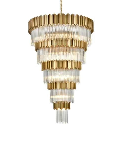 Elegant Lighting Willow 39 Light Pendant D48 Inch H79 Inch L45 Satin Gold in Satin Gold and Clear Finish Model: 3400GR48SG