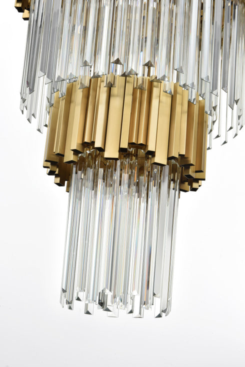 Elegant Lighting Willow 39 Light Pendant D48 Inch H79 Inch L45 Satin Gold in Satin Gold and Clear Finish Model: 3400GR48SG