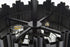 Elegant Lighting Willow 4 Light Flush Mount D16 Inch Black in Black and Clear Finish Model: 3400F16BK