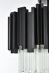 Elegant Lighting Willow 4 Light Flush Mount D16 Inch Black in Black and Clear Finish Model: 3400F16BK