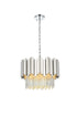 Elegant Lighting Willow 4 Light Pendant D16 Inch H14 Inch L3 Chrome in Chrome and Clear Finish Model: 3400D16C