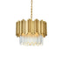 Elegant Lighting Willow 4 Light Pendant D16 Inch H14 Inch L3 Satin Gold in Satin Gold and Clear Finish Model: 3400D16SG