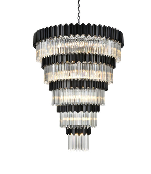 Elegant Lighting Willow 43 Light Pendant D59 Inch H79 Inch L45 Black in Black and Clear Finish Model: 3400GR59BK