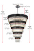 Elegant Lighting Willow 43 Light Pendant D59 Inch H79 Inch L45 Black in Black and Clear Finish Model: 3400GR59BK