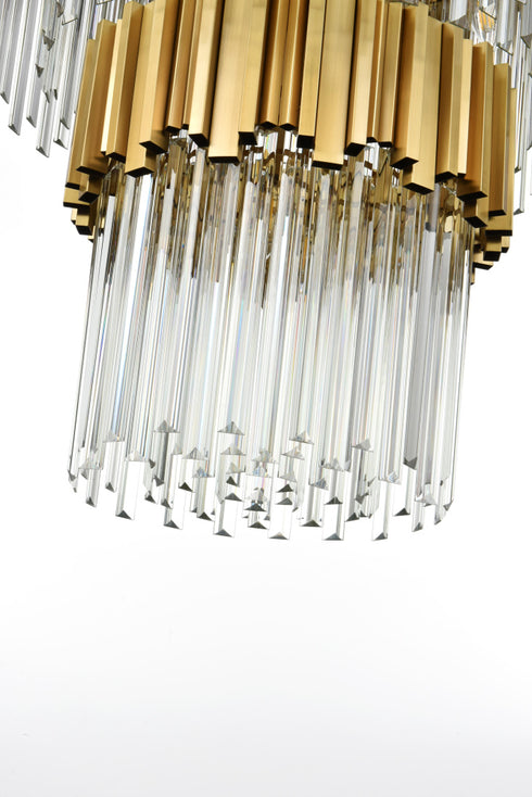 Elegant Lighting Willow 43 Light Pendant D59 Inch H79 Inch L45 Satin Gold in Satin Gold and Clear Finish Model: 3400GR59SG