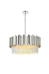 Elegant Lighting Willow 8 Light Pendant D24 Inch H14 Inch L8 Chrome in Chrome and Clear Finish Model: 3400D24C