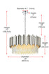 Elegant Lighting Willow 8 Light Pendant D24 Inch H14 Inch L8 Chrome in Chrome and Clear Finish Model: 3400D24C