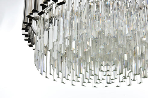 Elegant Lighting Willow 8 Light Pendant D24 Inch H14 Inch L8 Chrome in Chrome and Clear Finish Model: 3400D24C