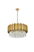 Elegant Lighting Willow 8 Light Pendant D24 Inch H14 Inch L8 Satin Gold in Satin Gold and Clear Finish Model: 3400D24SG