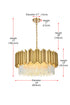 Elegant Lighting Willow 8 Light Pendant D24 Inch H14 Inch L8 Satin Gold in Satin Gold and Clear Finish Model: 3400D24SG