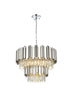 Elegant Lighting Willow 8 Light Pendant D24 Inch H19 Inch L6 Chrome in Chrome and Clear Finish Model: 3400G24C