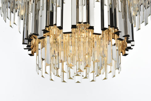 Elegant Lighting Willow 8 Light Pendant D24 Inch H19 Inch L6 Chrome in Chrome and Clear Finish Model: 3400G24C