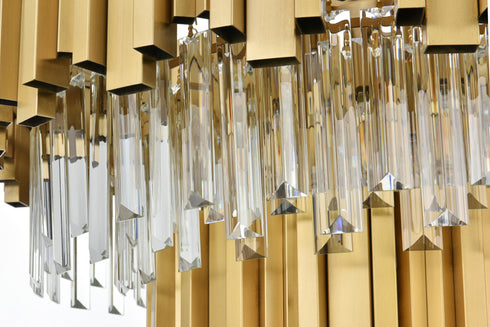 Elegant Lighting Willow 8 Light Pendant D24 Inch H19 Inch L6 Satin Gold in Satin Gold and Clear Finish Model: 3400G24SG