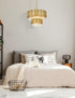 Elegant Lighting Willow 8 Light Pendant D24 Inch H19 Inch L6 Satin Gold in Satin Gold and Clear Finish Model: 3400G24SG