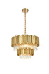 Elegant Lighting Willow 8 Light Pendant D24 Inch H19 Inch L6 Satin Gold in Satin Gold and Clear Finish Model: 3400G24SG