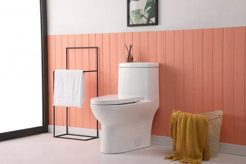 Elegant Lighting Winslet One piece Elongated Toilet 28x15x30 Inch in White Model: TOL2001