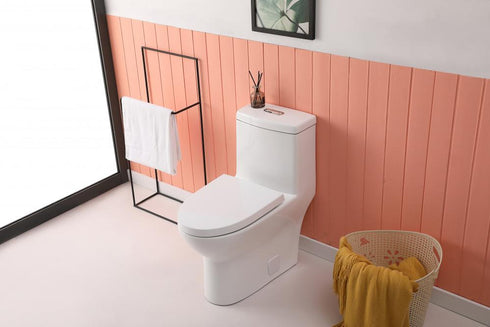Elegant Lighting Winslet One piece Elongated Toilet 28x15x30 Inch in White Model: TOL2001