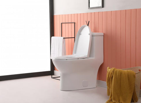 Elegant Lighting Winslet One piece Elongated Toilet 28x15x30 Inch in White Model: TOL2001