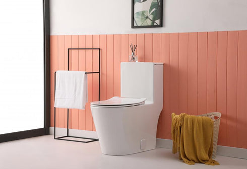 Elegant Lighting Winslet One piece Elongated Toilet 28x15x31 Inch in White Model: TOL2004