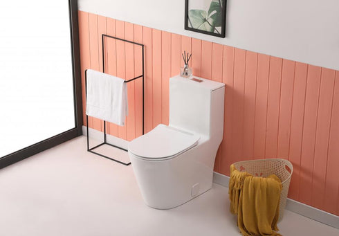 Elegant Lighting Winslet One piece Elongated Toilet 28x15x31 Inch in White Model: TOL2004