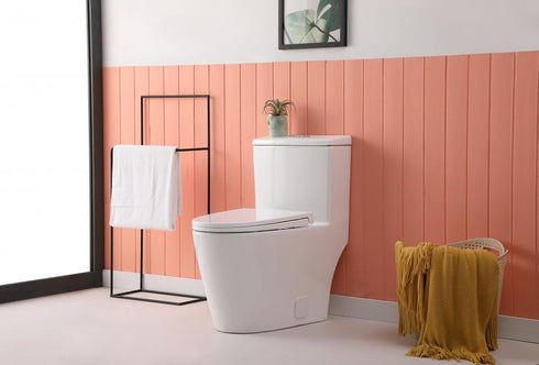 Elegant Lighting Winslet One piece Elongated Toilet 28x16x29 Inch in White Model: TOL2002