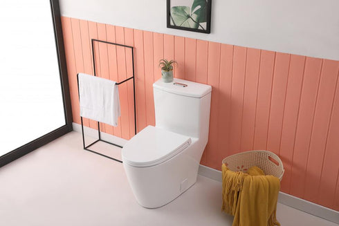 Elegant Lighting Winslet One piece Elongated Toilet 28x16x29 Inch in White Model: TOL2002