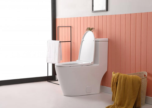 Elegant Lighting Winslet One piece Elongated Toilet 28x16x29 Inch in White Model: TOL2002
