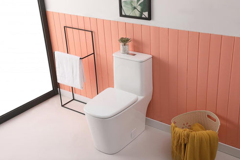 Elegant Lighting Winslet One piece Floor Square Toilet 27x14x31 Inch in White Model: TOL2003