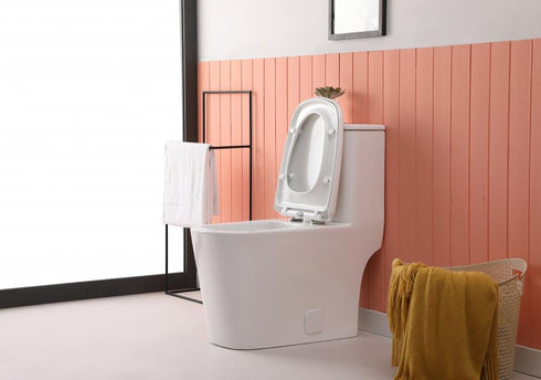 Elegant Lighting Winslet One piece Floor Square Toilet 27x14x31 Inch in White Model: TOL2003