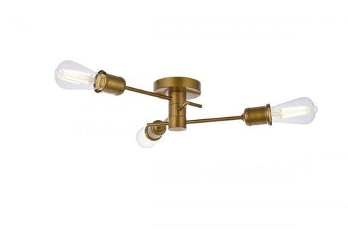 Elegant Lighting Xavier 3 lights flush mount in black Model: LD7049F18BK