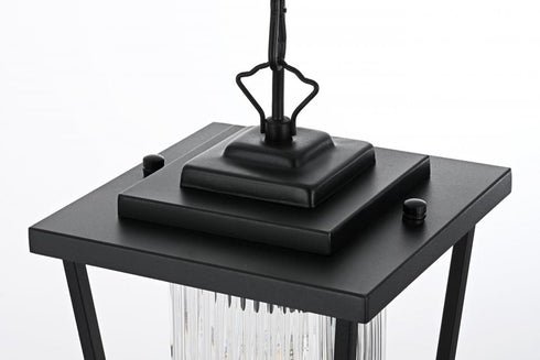 Elegant Lighting York 7 inch Outdoor Pendant in Black Model: OD305H13BK