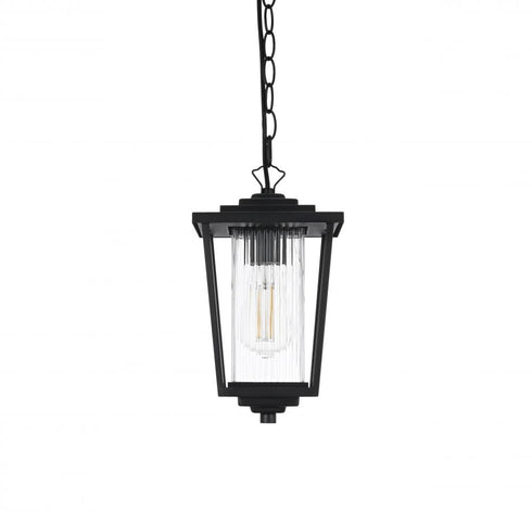 Elegant Lighting York 7 inch Outdoor Pendant in Black Model: OD305H13BK