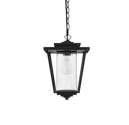 Elegant Lighting York 7 inch Outdoor Pendant in Black Model: OD305H15BK