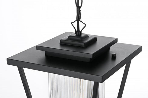 Elegant Lighting York 7 inch Outdoor Pendant in Black Model: OD305H15BK