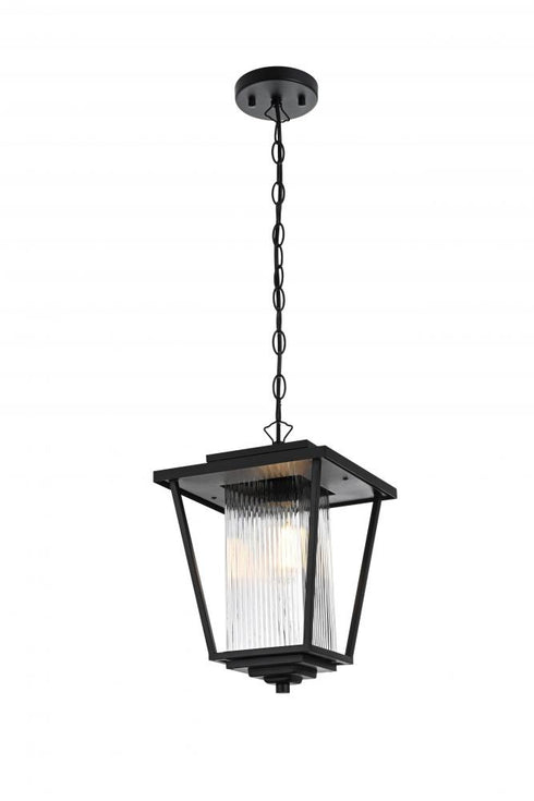 Elegant Lighting York 7 inch Outdoor Pendant in Black Model: OD305H15BK