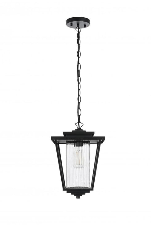 Elegant Lighting York 7 inch Outdoor Pendant in Black Model: OD305H15BK