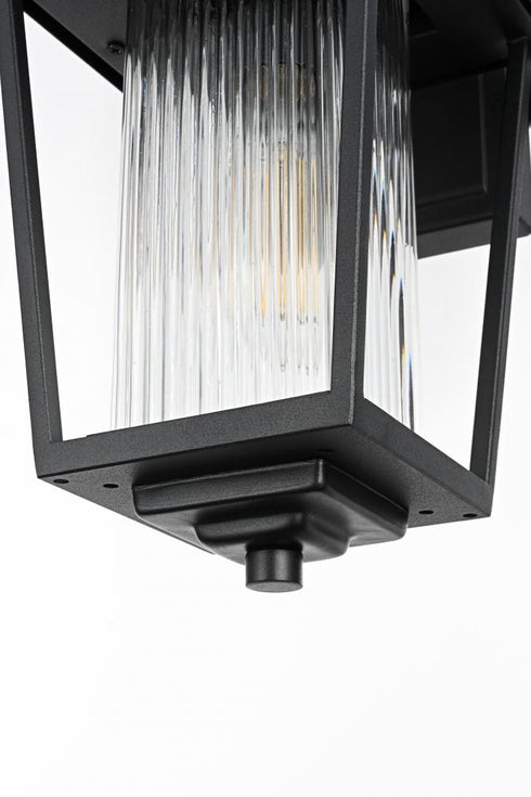 Elegant Lighting York 7 inch Outdoor Pendant in Black Model: OD305W13BK