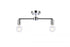 Elegant Lighting Zane 2 lights black flush mount Model: LD2348BK