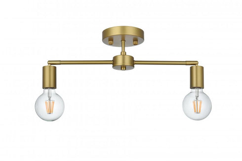 Elegant Lighting Zane 21.5 inch Flush Mount in Satin Gold Model: LD2348SG