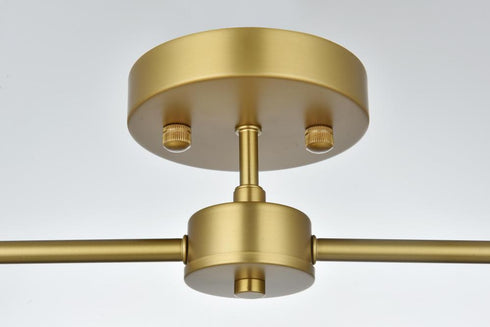Elegant Lighting Zane 21.5 inch Flush Mount in Satin Gold Model: LD2348SG