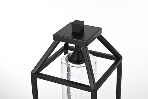 Elegant Lighting Zora 21 inch Outdoor Post light in Black in Black and Clear Finish Model: OD606P21BK