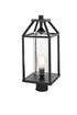 Elegant Lighting Zora 21 inch Outdoor Post light in Black in Black and Clear Finish Model: OD606P21BK