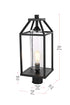 Elegant Lighting Zora 21 inch Outdoor Post light in Black in Black and Clear Finish Model: OD606P21BK