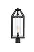 Elegant Lighting Zora 21 inch Outdoor Post light in Black in Black and Clear Finish Model: OD606P21BK
