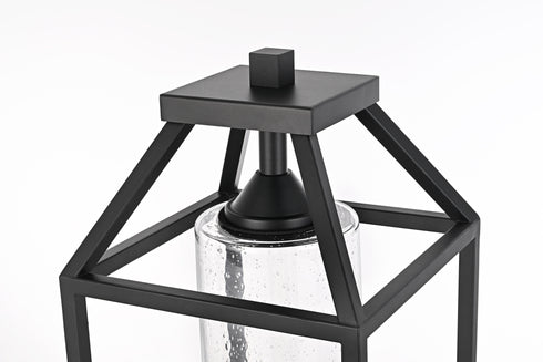 Elegant Lighting Zora 26 inch Outdoor Post light in Black in Black and Clear Finish Model: OD606P26BK