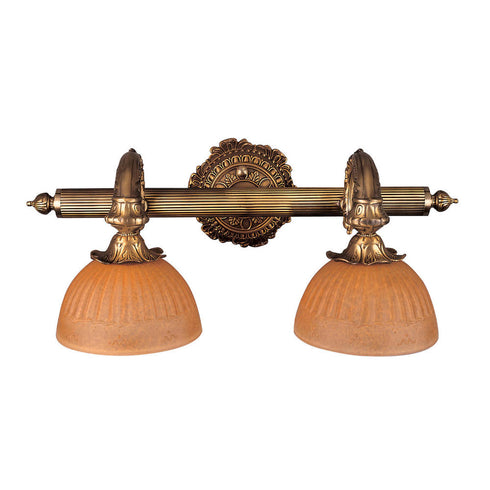 Elk 2 Light SCONCE in Amber Brass Brass Finish Model: 1581/2