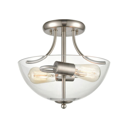 Elk 2 Light SEMI FLUSH MOUNT in Brushed Nickel Finish Model: CN280282