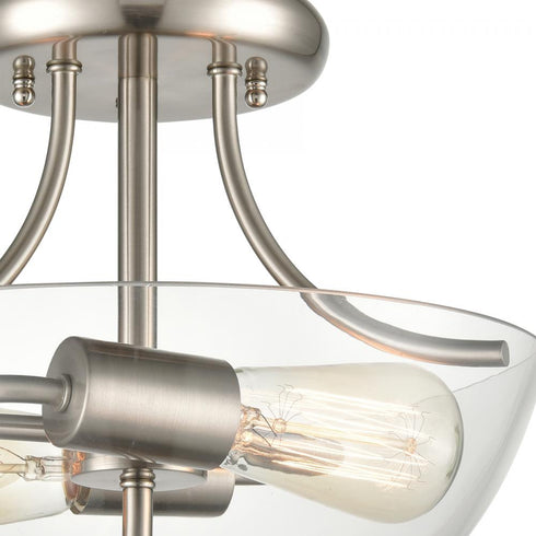 Elk 2 Light SEMI FLUSH MOUNT in Brushed Nickel Finish Model: CN280282